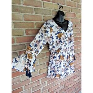 American Eagle Outfitters AE Romper Floral Women's Medium Boho Festival Western